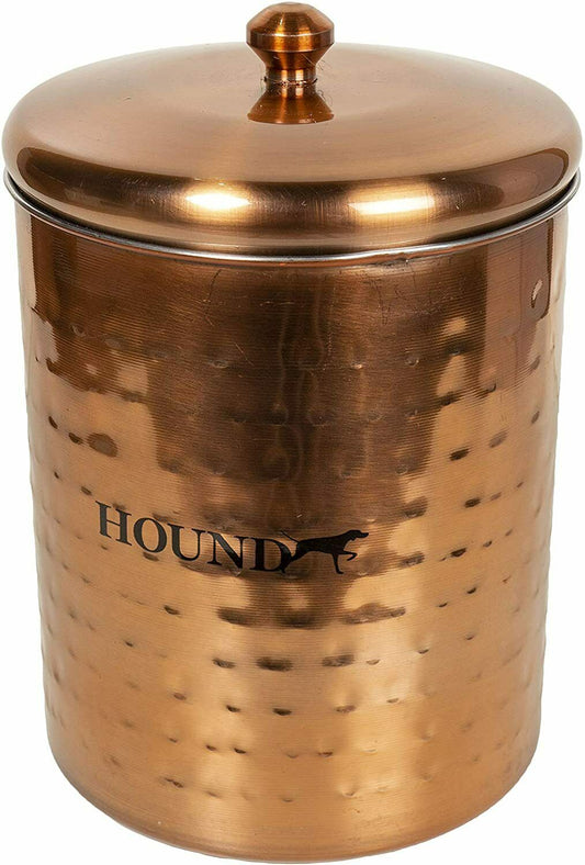 Hound Hammered Antique Copper Finish Pet Treat Cannister