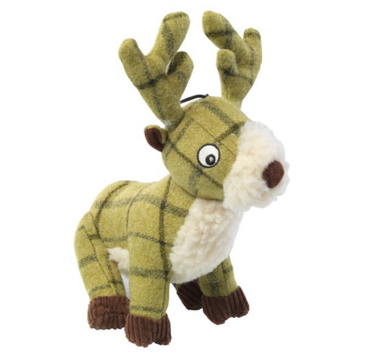 House of Paws Green Tweed Stag Dog Toy
