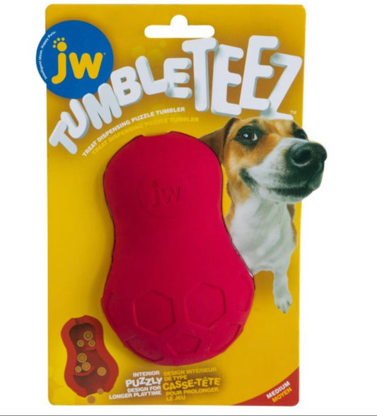 JW Tumble Teez Treat Toy Medium Red